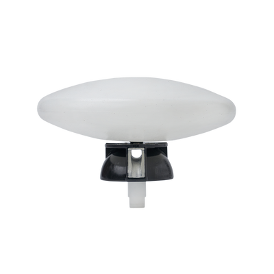 Wit platte knop zwarte onderkant