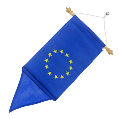 Europese wimpel met houten stokje voor vlaggenmast