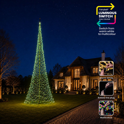 Fairybell Premium Luminous Switch 10 meter - wisselen tussen warm wit en multicolour