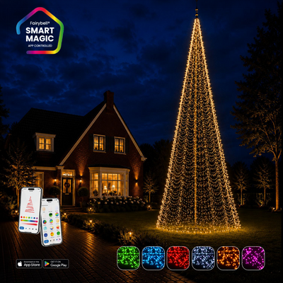 Fairybell PRO Smart Magic 12 meter met 2048 RGBW-leds in warm wit