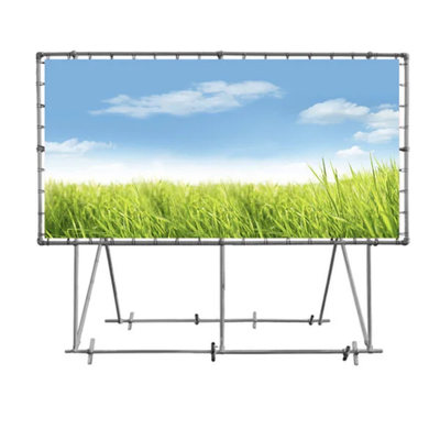 staand buizenframe met bedrukt spandoek