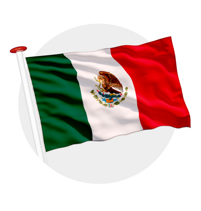 vlag Mexico met adelaar die een slang cathoudt