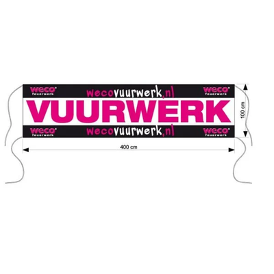 Weco vuurwerk spandoek