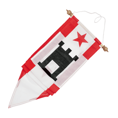 Drentse wimpel met houten stokje voor vlaggenmast