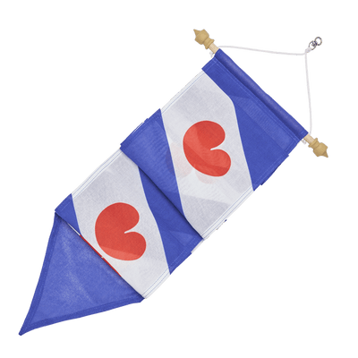 Friese wimpel met houten stokje voor vlaggenmast