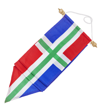 Groningse wimpel met houten stokje voor vlaggenmast
