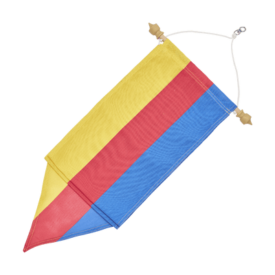 Noord-Hollandse wimpel met houten stokje voor vlaggenmast