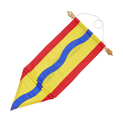 Overijsselse wimpel met houten stokje voor vlaggenmast