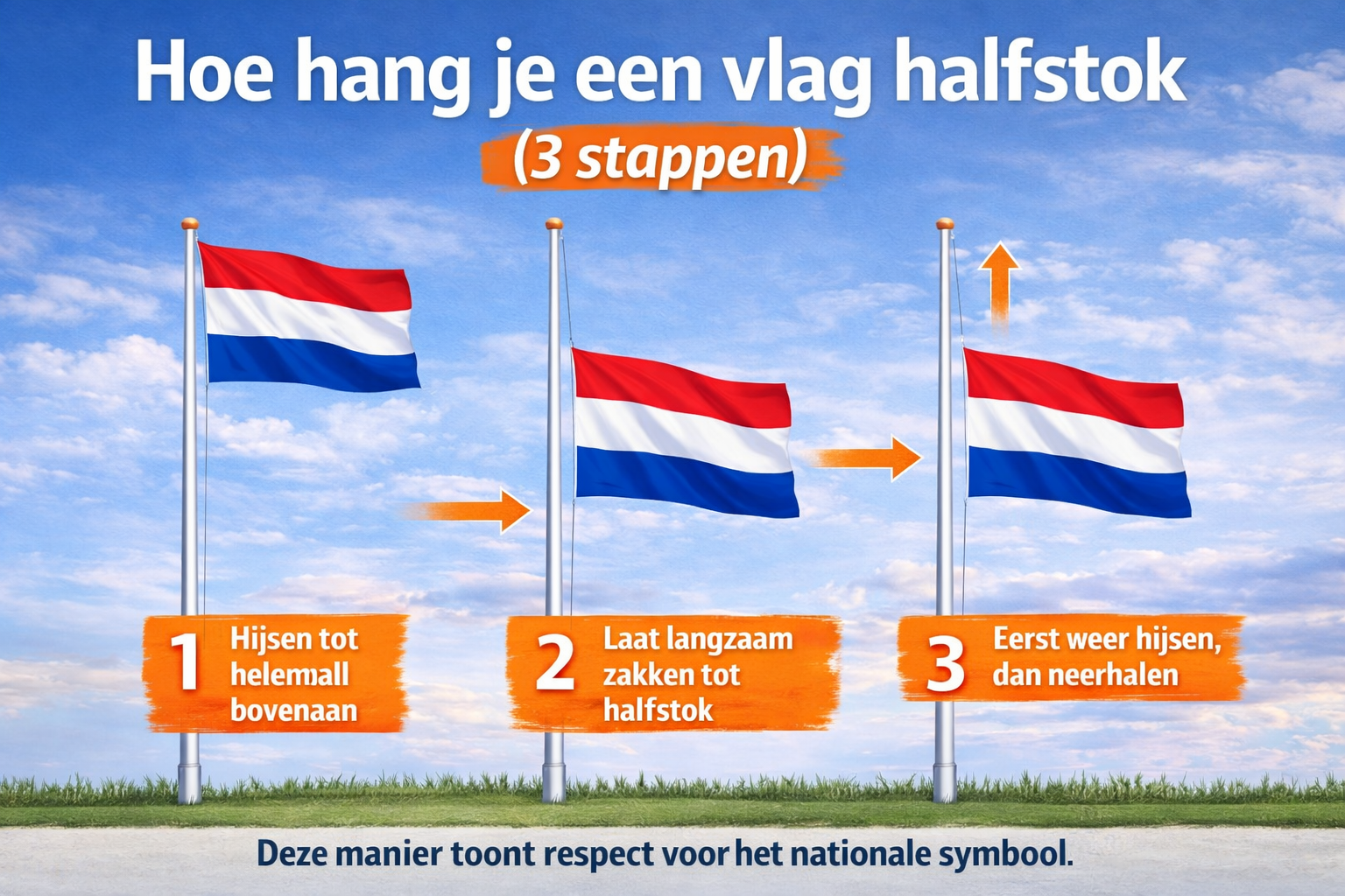 Wanneer hangt de vlag halfstok?