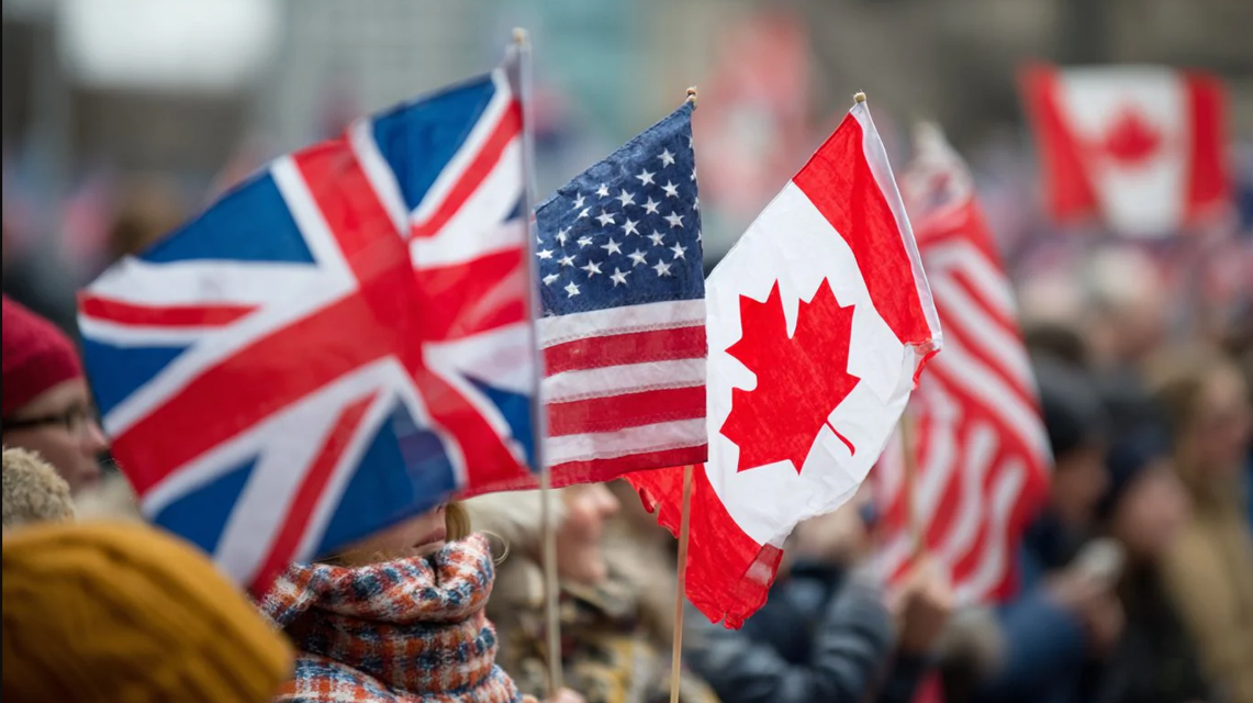 Vier vrijheid vlaggen