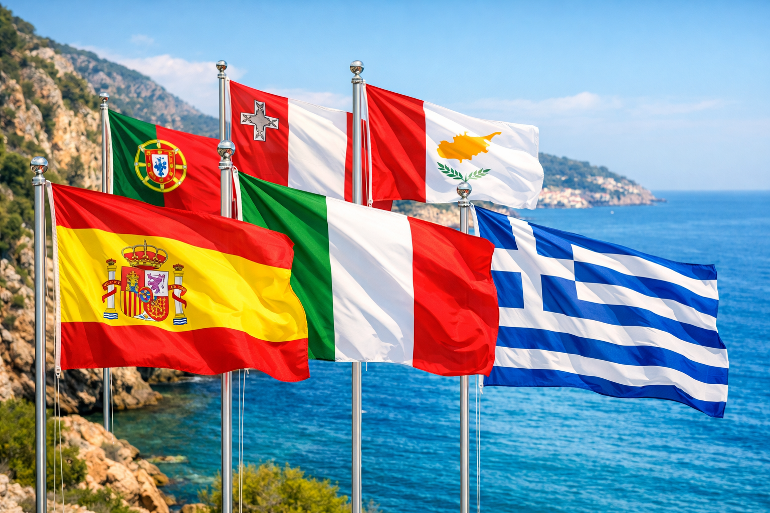 Zuid-Europese vlaggen