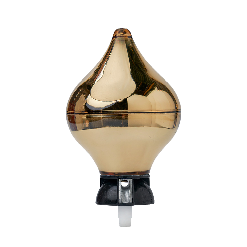 Goudenkleurige peer knop zwarte onderkant