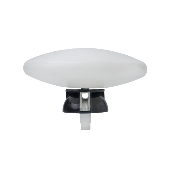 Wit platte knop zwarte onderkant