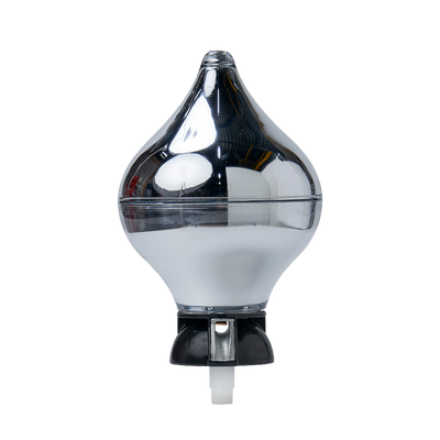 Zilverkleurige peer knop zwarte onderkant