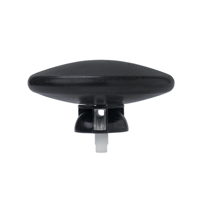 Zwart platte knop zwarte onderkant