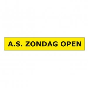 aanstaande zondag geopend spandoek