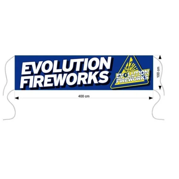 evolution vuurwerk spandoek