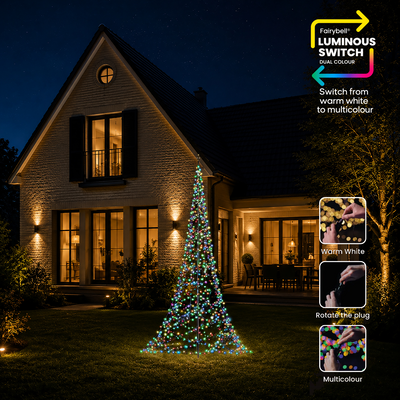 Fairybell Premium Luminous Switch 3 meter - wisselen tussen warm wit en multicolour
