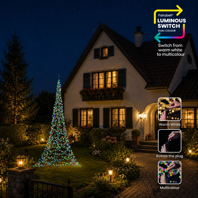 Fairybell Premium Luminous Switch 4 meter - wisselen tussen warm wit en multicolour
