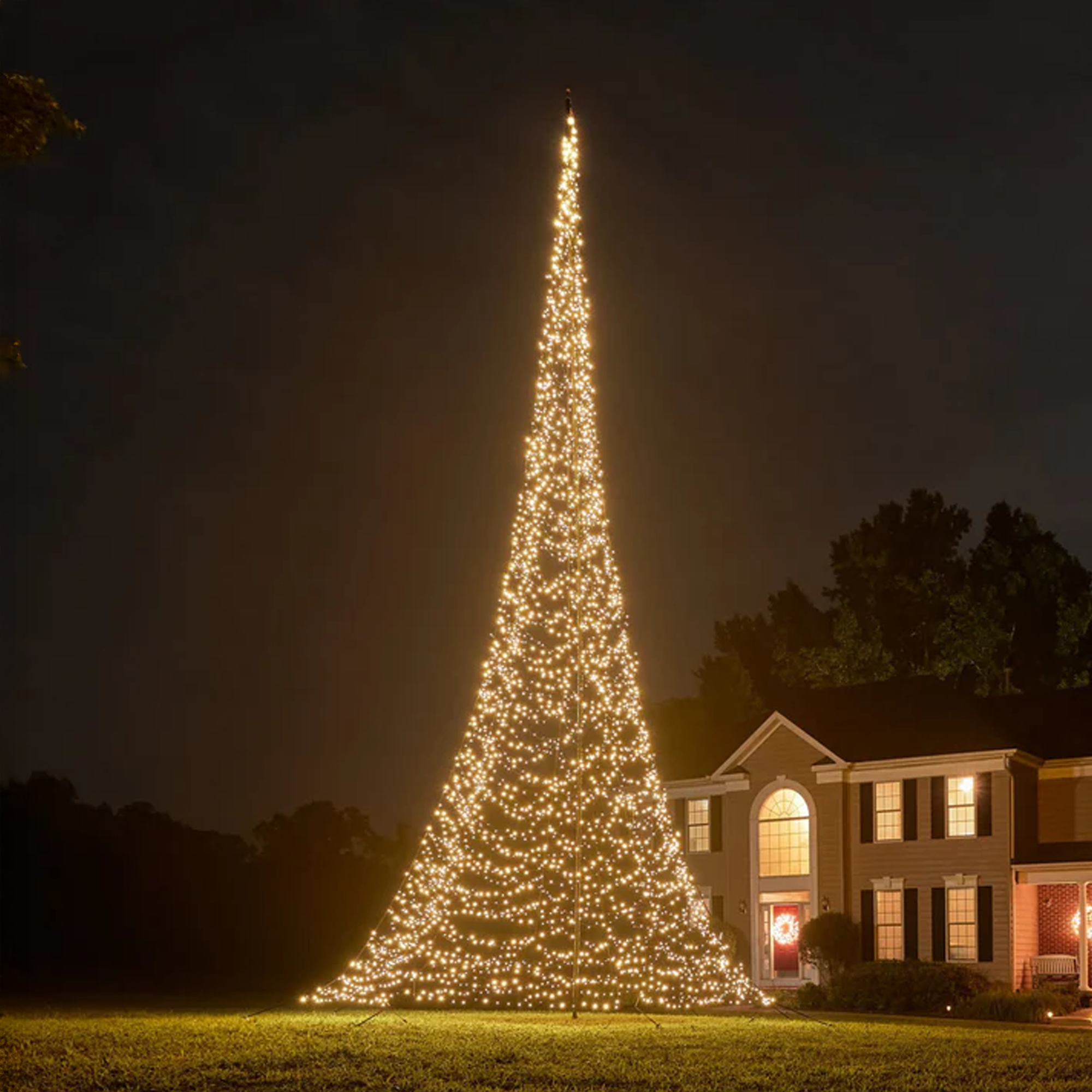 Vlaggenmast kerstverlichting 12 meter