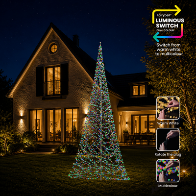 Fairybell Premium Luminous Switch 6 meter - wisselen tussen warm wit en multicolour