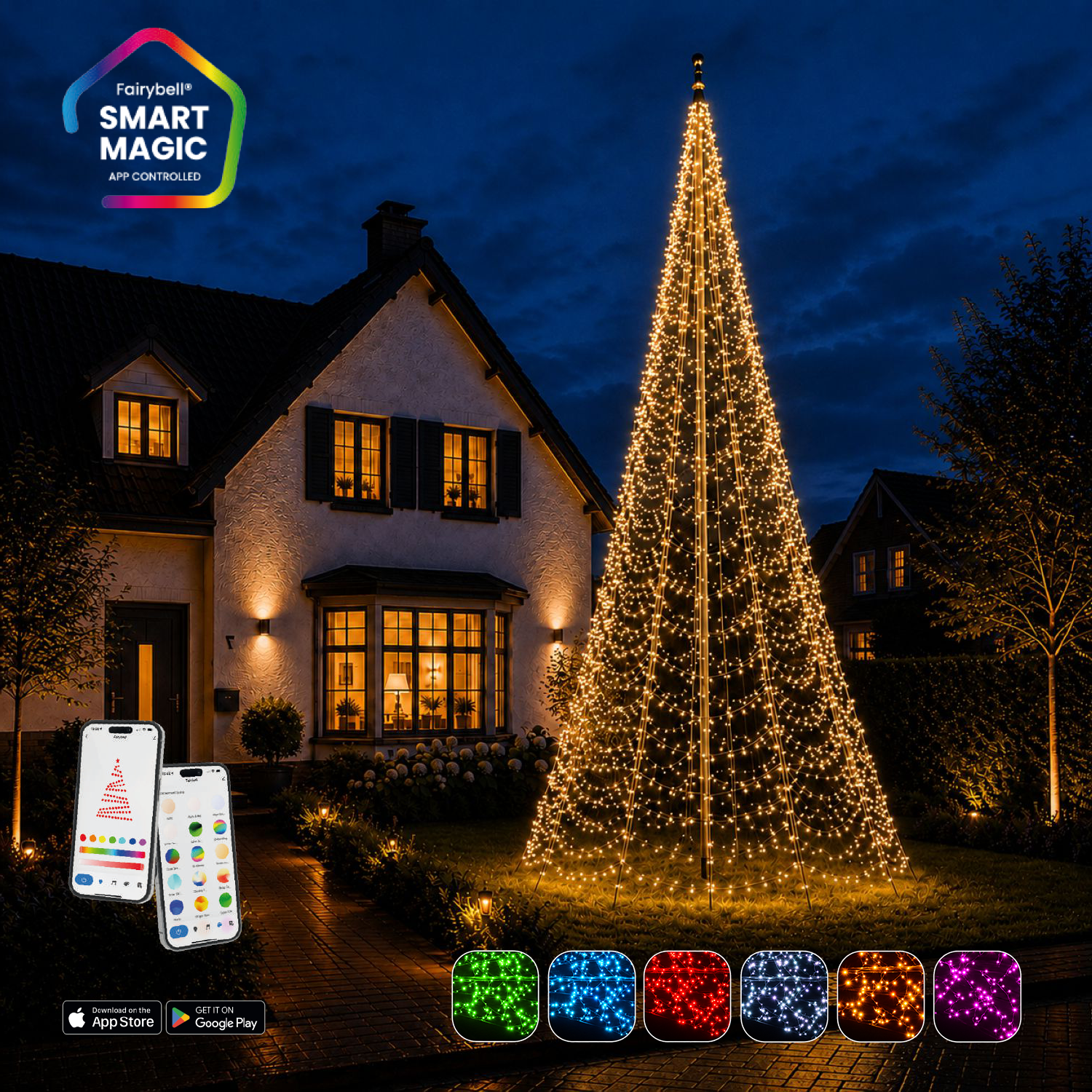 Fairybell PRO Smart Magic 8 meter met 1536 RGBW-leds in warm wit