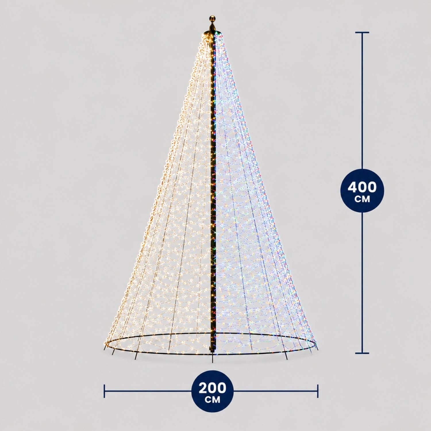 Afmetingen van Fairybell Premium Luminous Switch 4 meter 1536 LED