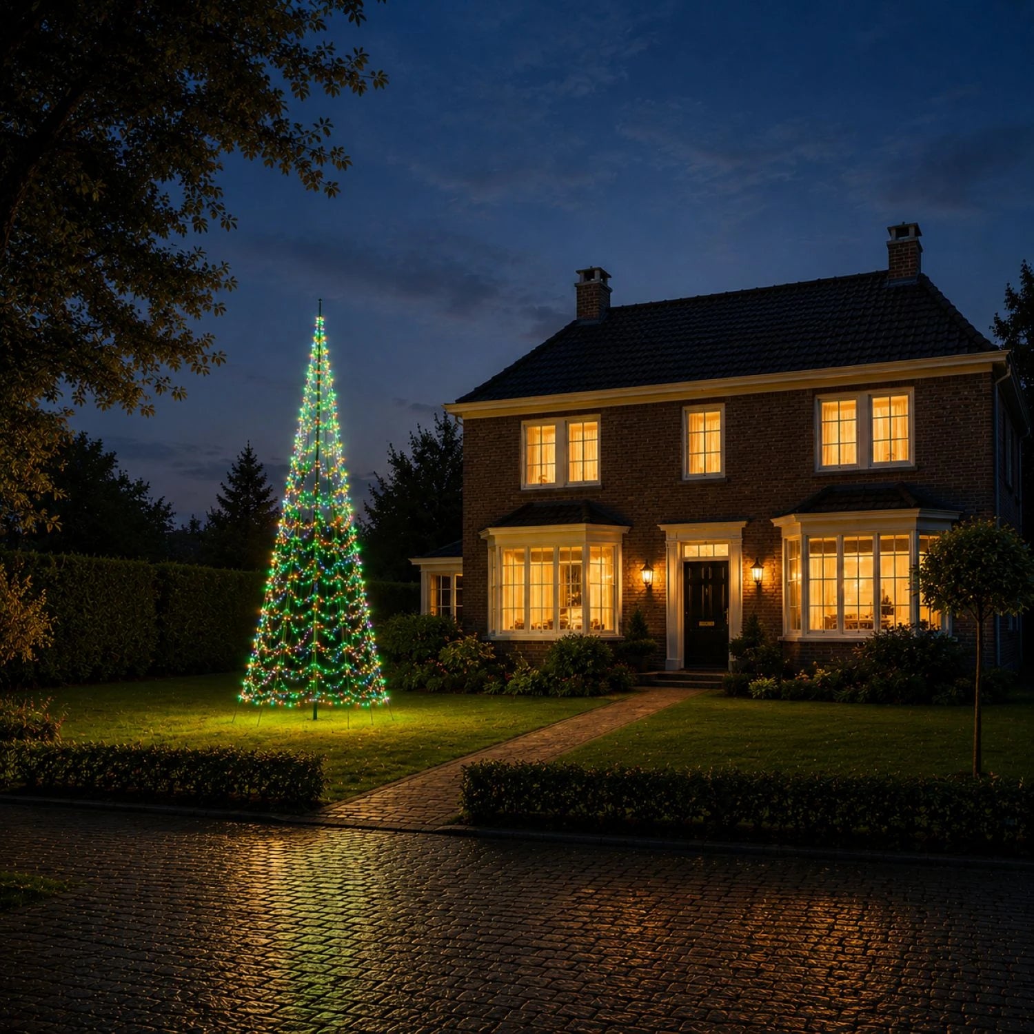 Fairybell Premium Luminous Switch 8 meter 1536 LED sfeerbeeld met multicolor licht