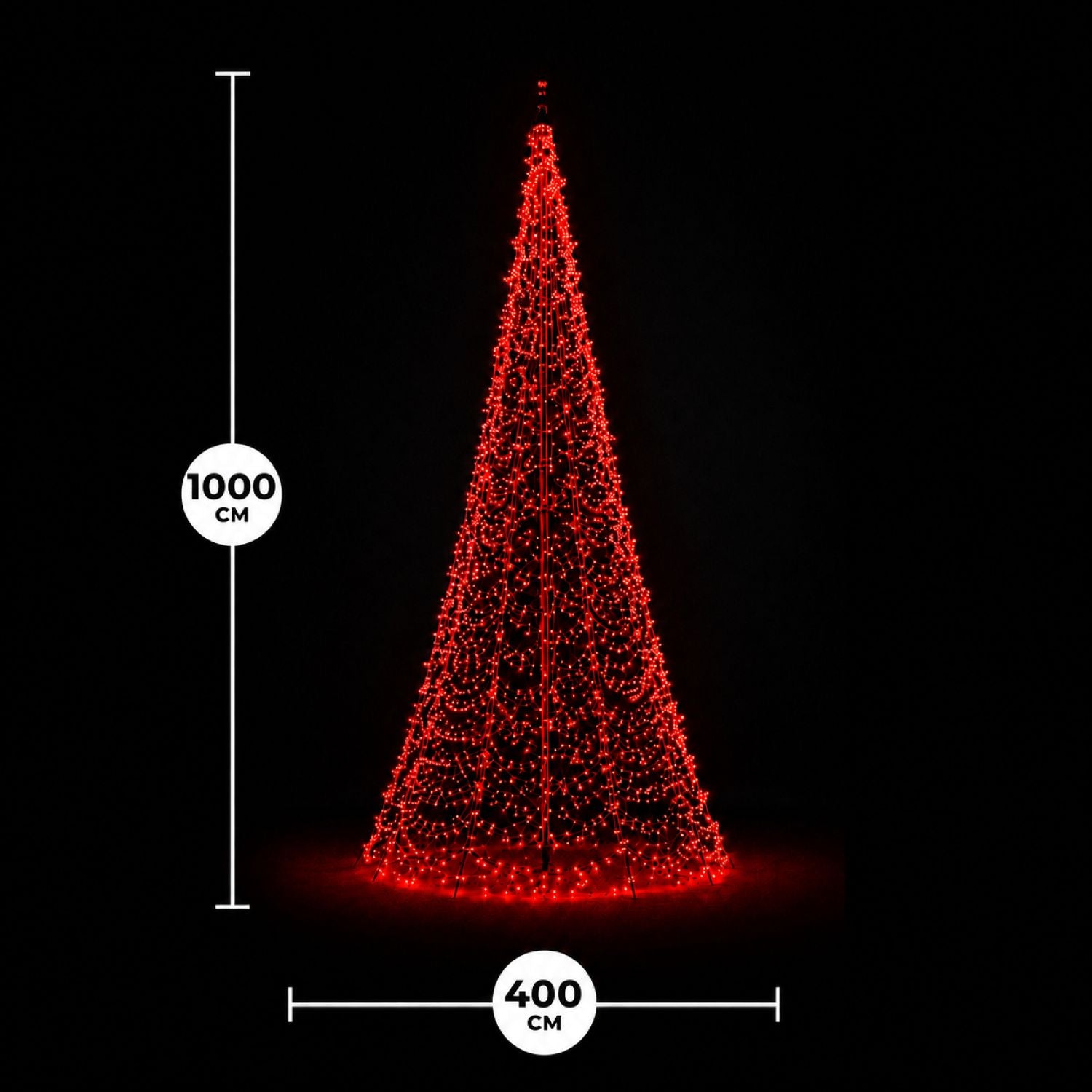 Afmetingen van Fairybell PRO Smart Magic 10 meter met 1792 RGBW-leds