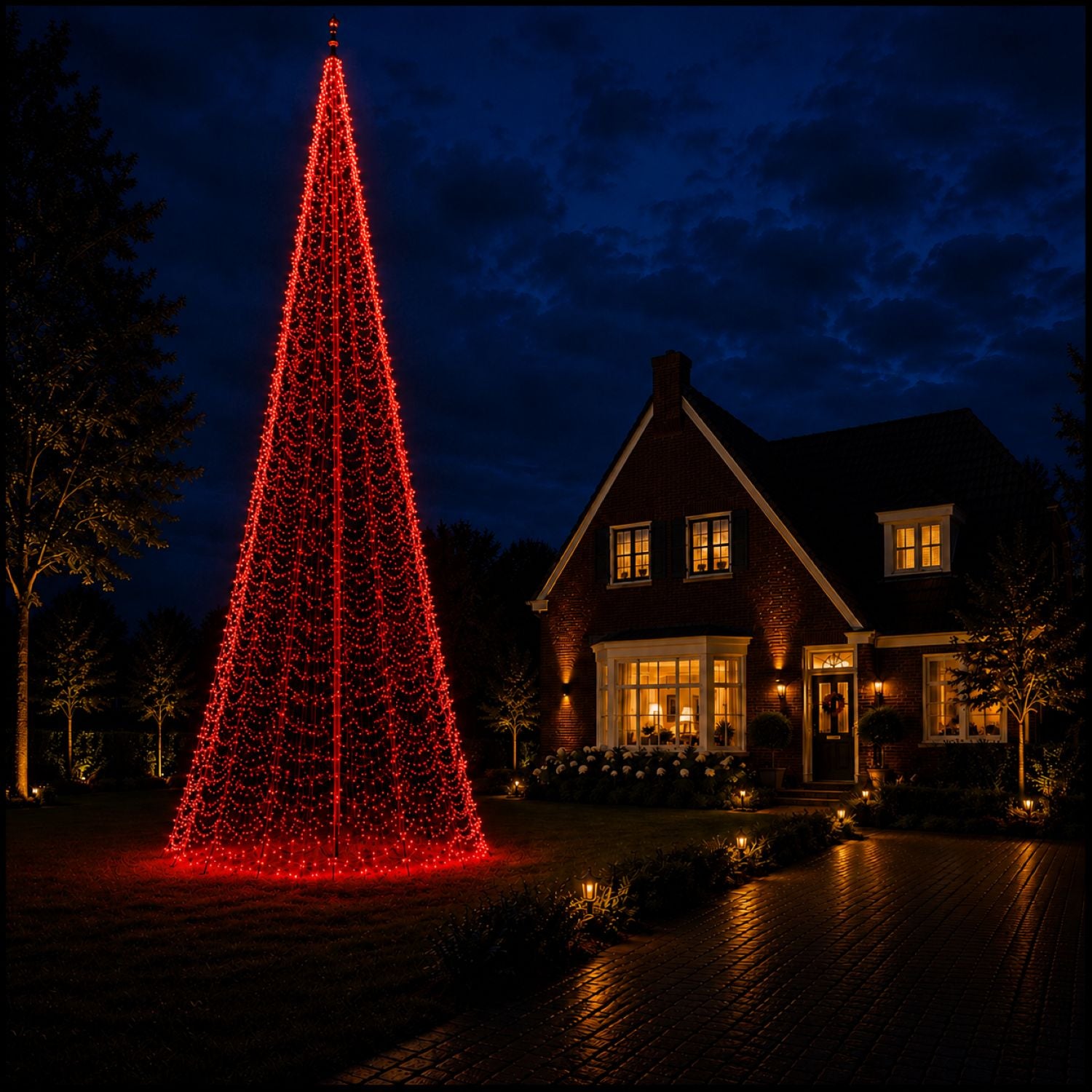 Fairybell PRO Smart Magic 12 meter met 2048 RGBW-leds in rode verlichting