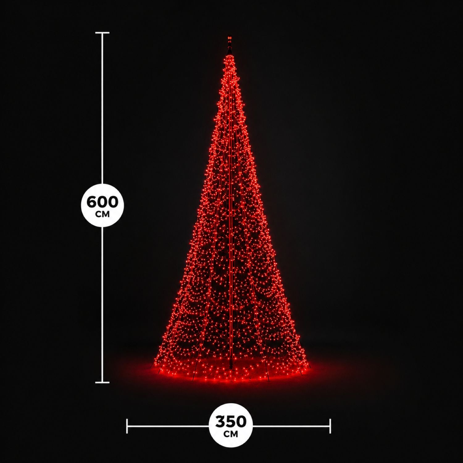 Afmetingen van Fairybell PRO Smart Magic 6 meter met 1152 RGBW-leds