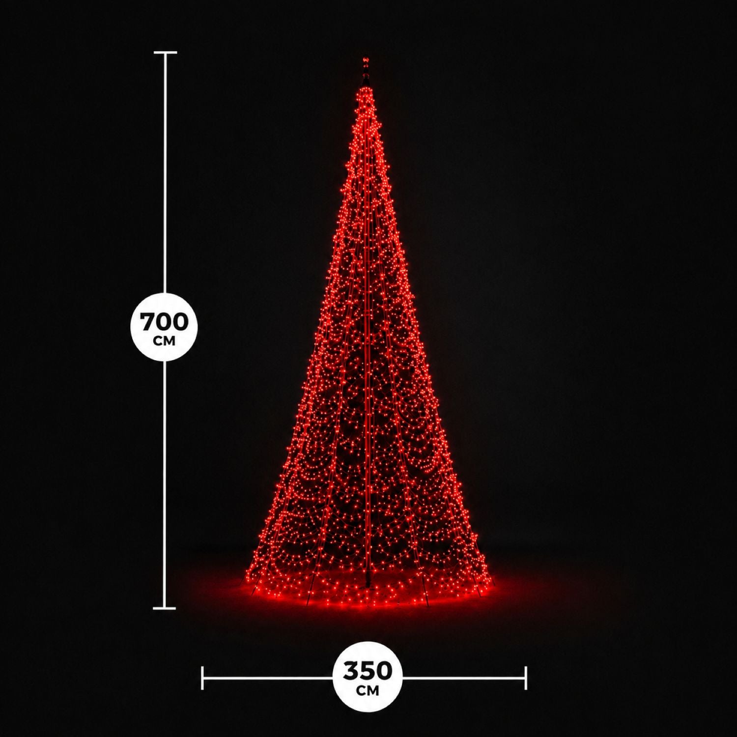 Afmetingen van Fairybell PRO Smart Magic 7 meter met 1344 RGBW-leds