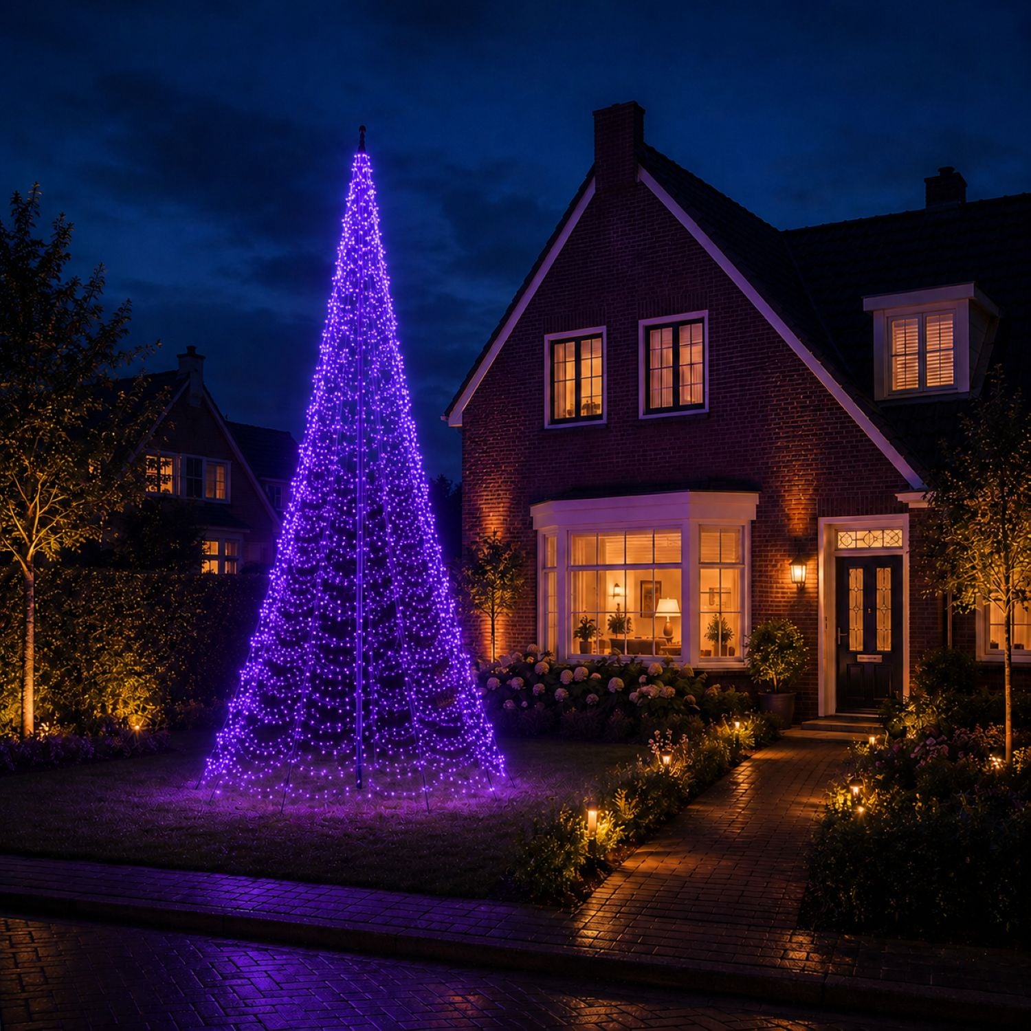 Fairybell PRO Smart Magic 7 meter met 1344 RGBW-leds in violet verlichting