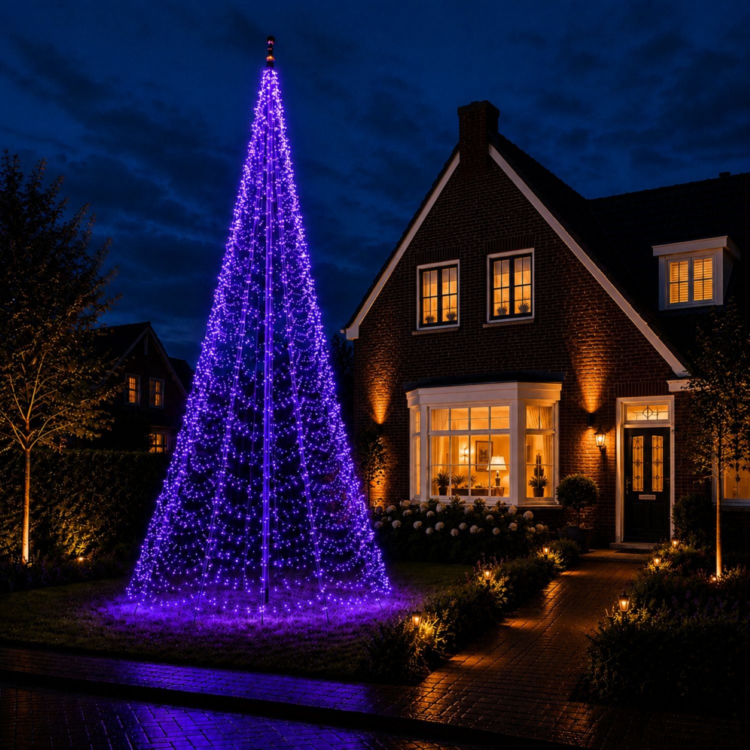 Fairybell PRO Smart Magic 8 meter met 1536 RGBW-leds in violet verlichting