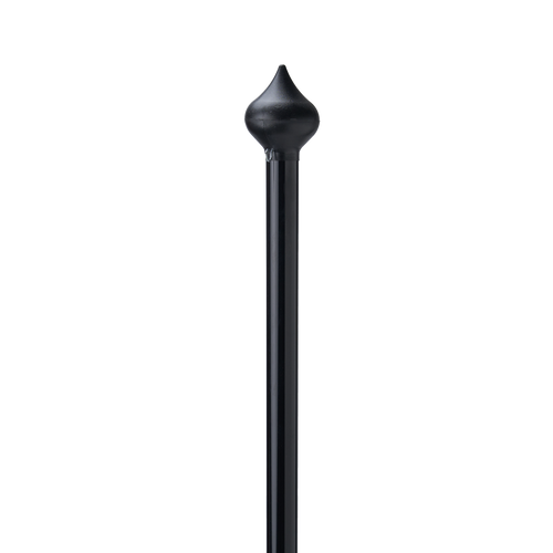 Aluminium vlaggenstok 2 meter - zwart - Zwarte peerknop