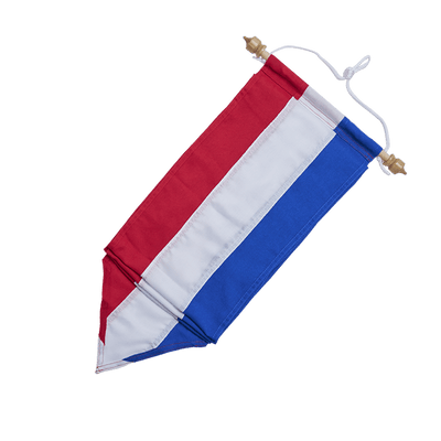 Welkomswimpel rood wit blauw 250 cm en 350 cm met stokje en punt voor vlaggenmast in Nederland