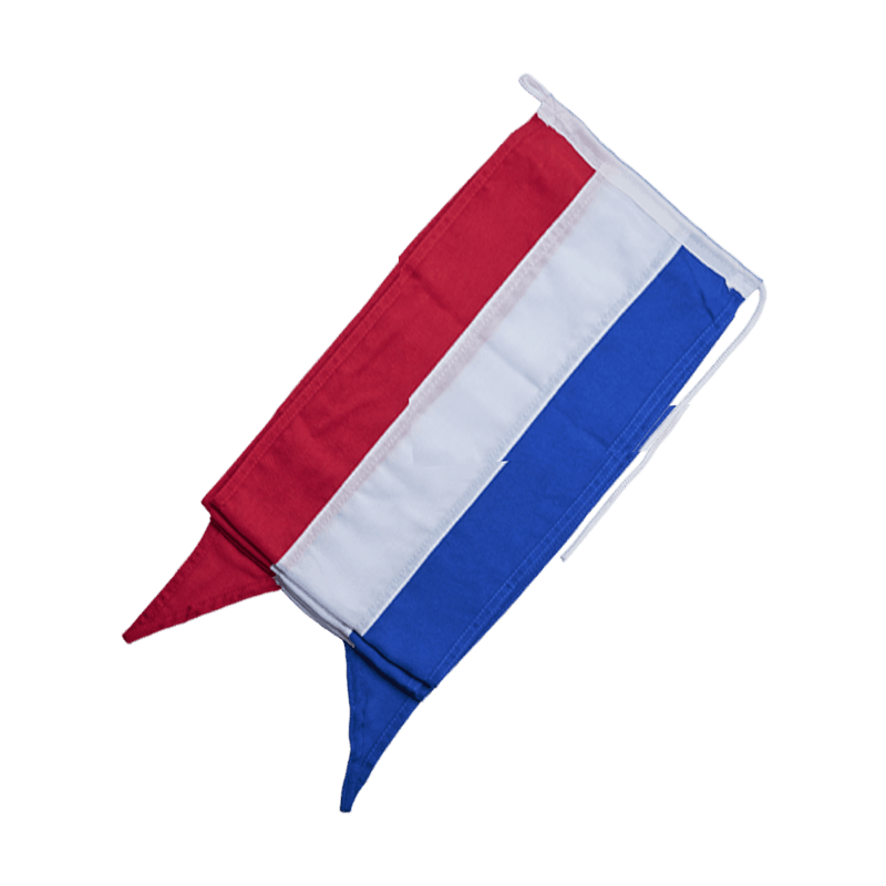 Rood wit blauwe welkomswimpel 250–350 cm zonder stokje en zwaluwstaart voor vlaggenmast bij woning