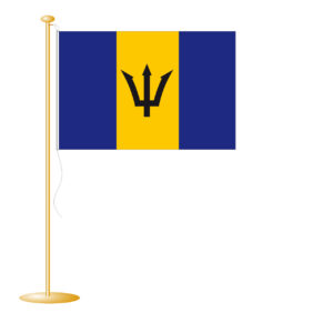 Tafelvlag Barbados afm. 10x15cm