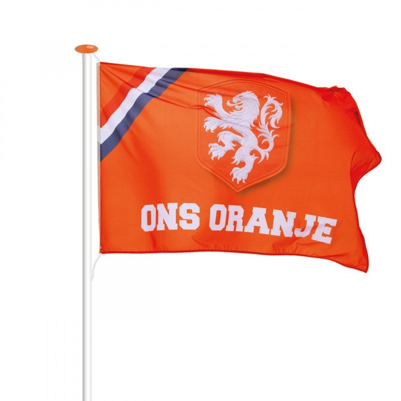 volwassene ik zal sterk zijn Gevlekt De officiële KNVB vlag Ons Oranje ? Bestel de Ons Oranje vlag !